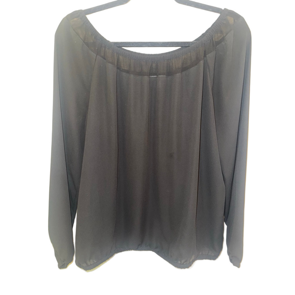 Calvin Klein Black Off-Shoulder Blouse Size L